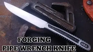 Pipe Wrench Forged Into A Beautiful Knife