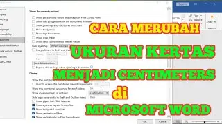 Cara mengatur ukuran kertas menjadi centimeters di MICROSOFT WORD