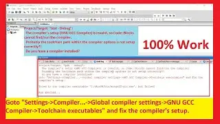 Code Blocks 17.12 GNU GCC Compiler error fixed 2021 | 100% Working