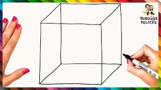 Cómo Dibujar Un Cubo 3D Paso a Paso 🧊 Dibujo de Cubo Cuadrado