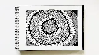 Step-by-step Zentangle Tutorial || Zentangle Pattern Art Doodle