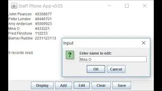 Java - ArrayList - StaffPhoneGUI - Part 3 - Edit, auto-save, etc