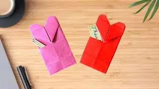 Origami Heart Note Holder