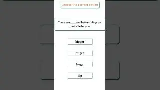 Big or Huge | Choose the correct option | #grammar | #shorts | #BasicEnglish