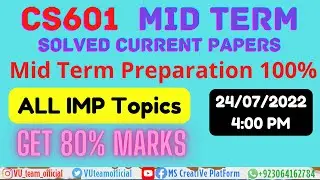 CS601 Mid Term Spring 2022 || Current Paper || Solution 🌱 || IMP Topics📚📖 