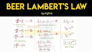 Beer-Lambert's law | Derivation | UV Spectroscopy | Tamil