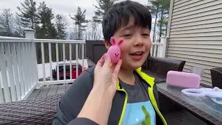 Easter eggs Hunt in the backyard with Davi 2020