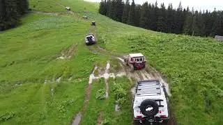 A beautiful trip through the mountains by car.
