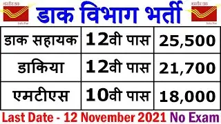 India Post Office Recruitment 2021 || Delhi Post Office Vacancy 2021