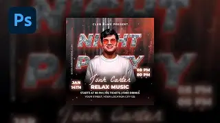 How to Make Night Party Flyer / Poster In Adobe Photoshop