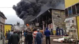 Пожар на рынке ТСК Ленинградка