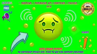 🤢 Nauseated Face Emoji Animation With Sound Effect🔊No Copyright Strike✔️100% Free to Use 👍
