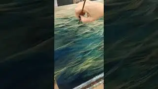 yellow light on the sea surface #painter #brushstrokes #oilpainter #seascapepainting  #artshorts
