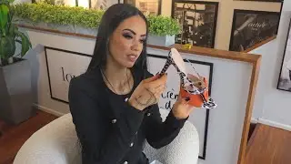 Rose Tries Out Some Orange Sheer Lace Top Stockings Single Sole High Heels And Black Pencil Dress