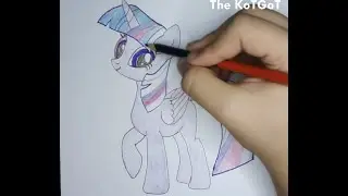 Как нарисовать Сумеречную Искорку (Twilight Sparkle) карандашами. Принцесса Сумеречная Искорка.