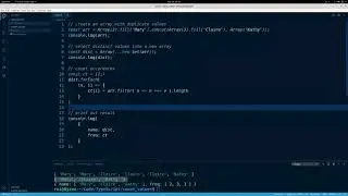 how to count unique values in an array