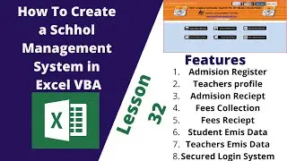 How To Create a School Management System In MS Excel And VBA Lesson 32