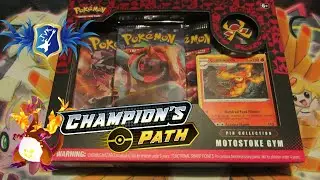 Unboxing Champion's Path Pin Collection Motostoke Gym - Pokémon TCG