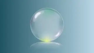 Blue Glass Ball On Light BackGround Illustrator Tutorial