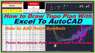How to Create Topo Plan With Excel and AutoCAD. | Point Symbols | |Topography Survey|
