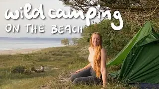 SOLO CAMPING: girl wild camping at the beach overnight, coastal hike & camp (outdoor adventure)