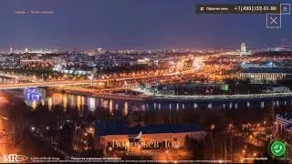 Ночная панорама Москвы на сайте ЖК "Воробьев дом"