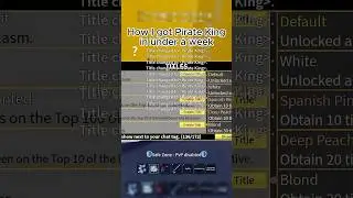 Rarest Title: Pirate King, Obtained in Under a Week😲 | Blox Fruits #bloxfruits