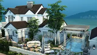 The Sims 4  Growing Together + Base game || Single mom's coastal house || Cinematic Build Showcase