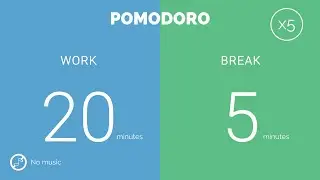 20 / 5  Pomodoro Timer - 2 hours study || No music - Study for dreams - Deep focus - Study timer