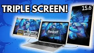 The ULTIMATE Triple Screen Setup? Redalf Laptop Screen Extender Unboxing and Review