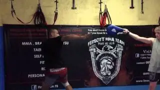 Spinning flying heel kick