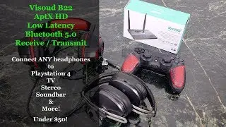 Visoud B22 Bluetooth Receiver & Transmitter : Dual audio, AptX HD and more!