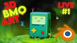 Creating Adventure time BMO Art #live #1