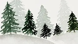 Tuto aquarelle : forêt de sapins 🌲
