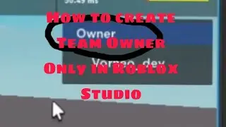 How to create Team Owner Only in Roblox Studio 2022!