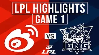 WBG vs LNG Highlights Game 1 | LPL 2024 Worlds Regional Qualifier | Weibo Gaming vs LNG Esports