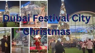 [4k] Dubai Festival City # Christmas Festival Lights Up the Heart of Dubai!" 🇦🇪 #