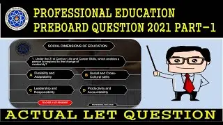 LET 2021 | Pre Board Examination with Rationalization |Let Reviewer 2021| Prof.Ed | Part 1