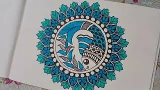 Tried Madhubani Painting for first time// Fish Madhubani Painting 🖌️🎨