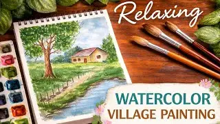 🎨 Easy Watercolor Village Painting for Beginners | Step-by-Step tutorial 