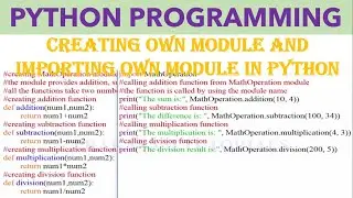 Own Python Module Example