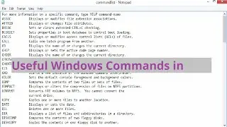TIA-Technical Infra Admin | Very Useful Commands used in CMD Windows 10