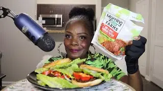 Morning Star Farms Hot Spicy Sausage Pattie ASMR Eating Sounds