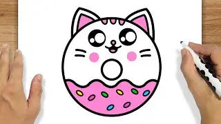 COMO DESENHAR UM DONUT DE GATO KAWAII