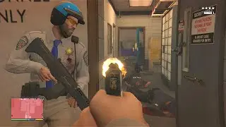GTA 5 - Officer Trevor & Michael Police Station Facility Shootout & Police Chase Escape