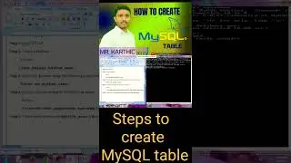 MySQL table #mysql #mysqldba#database #sql #sqlserver#shorts#shortvideos#MR_KARTHIC_PGTCS