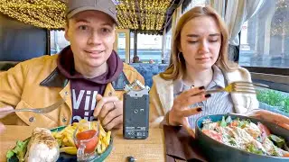 КУРИНАЯ ГРУДКА 🍗  Картошка фри 🍟 салат ЦЕЗАРЬ 🥦 МУКБАНГ асмр итинг еда @kushat_prosto