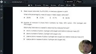 2021 O level Chem P1 Q9
