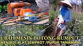 Modify the lawn mower into a fertilizer/plant or vegetable sprinkler