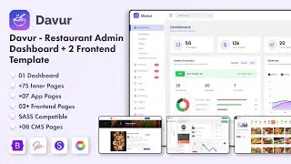 Davur - Restaurant Admin Dashboard + 2 Frontend Template 